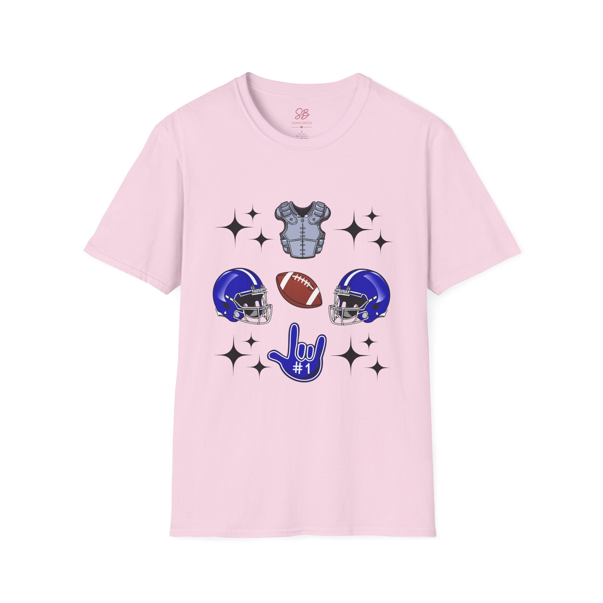 Football Gears Tic-Tac-Toe with I love you ASL American Sign Language -  T-Shirt