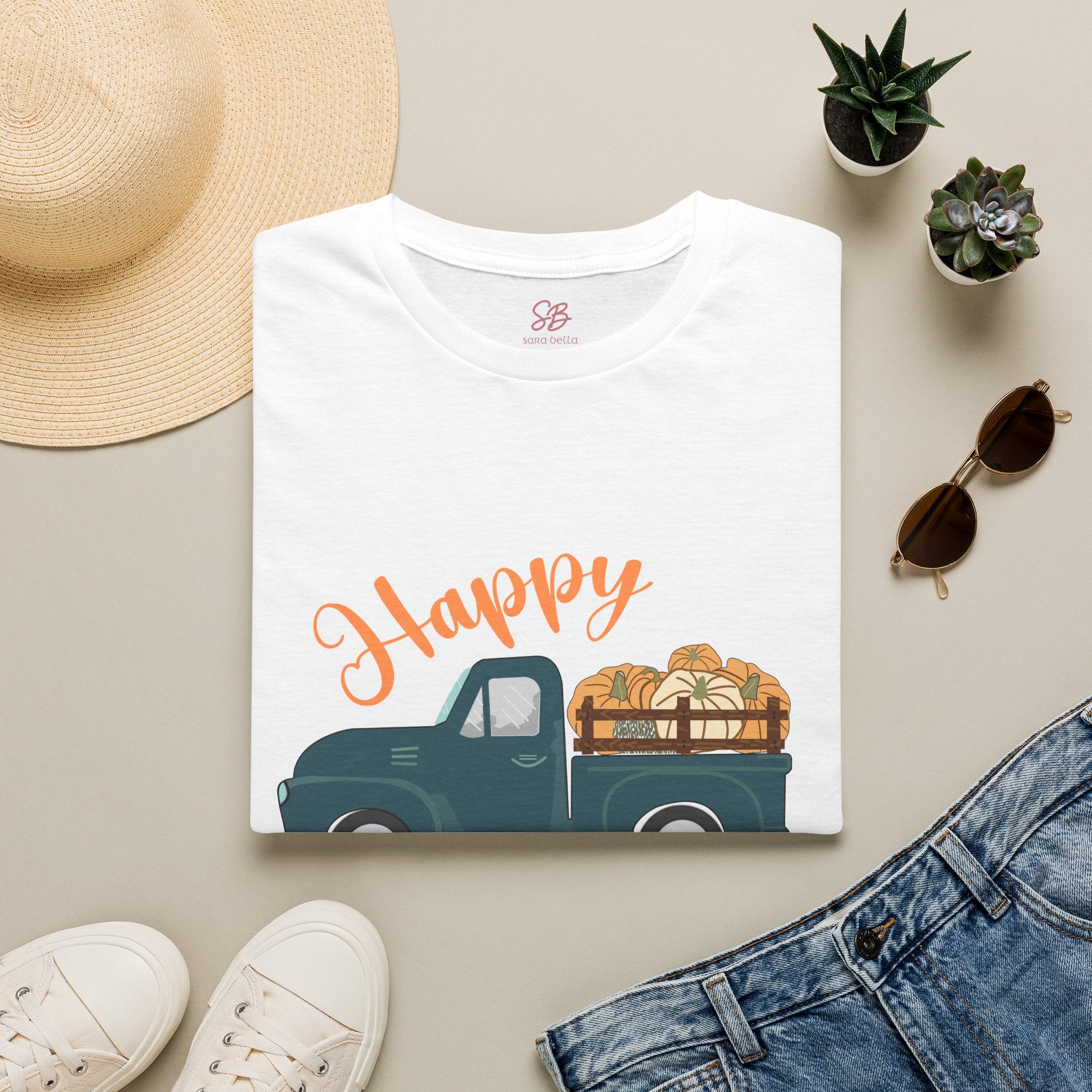 Happy Fall Vintage Truck  - T-Shirt