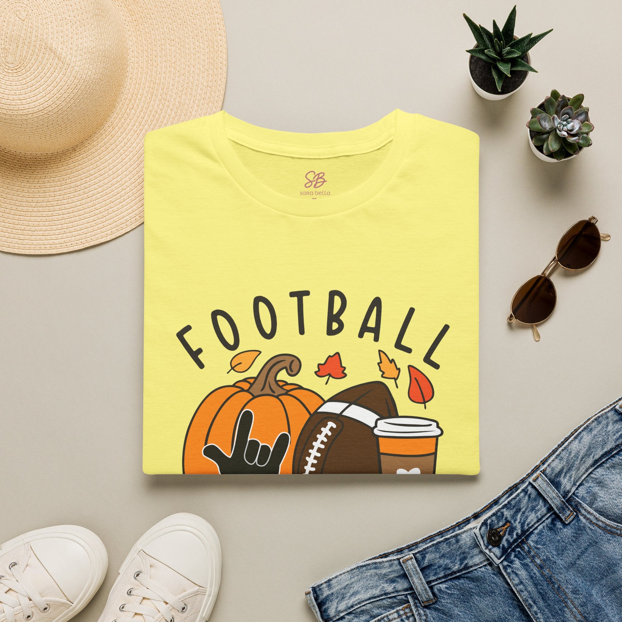 Football Is My Favorite Season  with I love you American Sign Language, ASL- T-Shirt