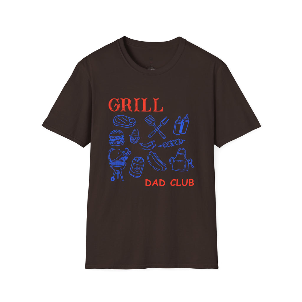 Grill Dad Club T-Shirt — Barbecue Tools & Grill Icons Tee