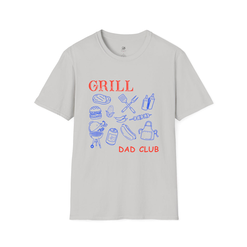 Grill Dad Club T-Shirt — Barbecue Tools & Grill Icons Tee