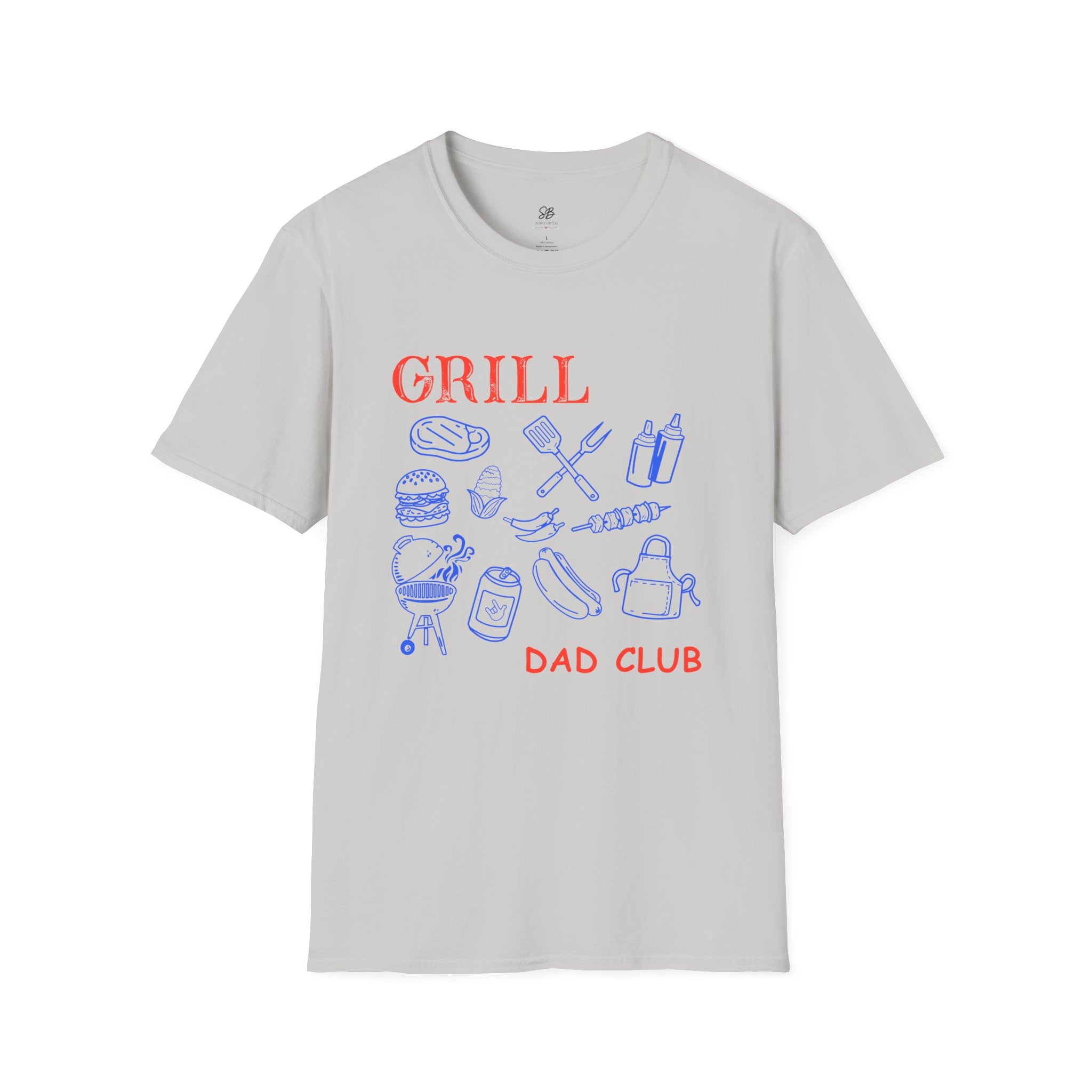 Grill Dad Club T-Shirt — Barbecue Tools & Grill Icons Tee