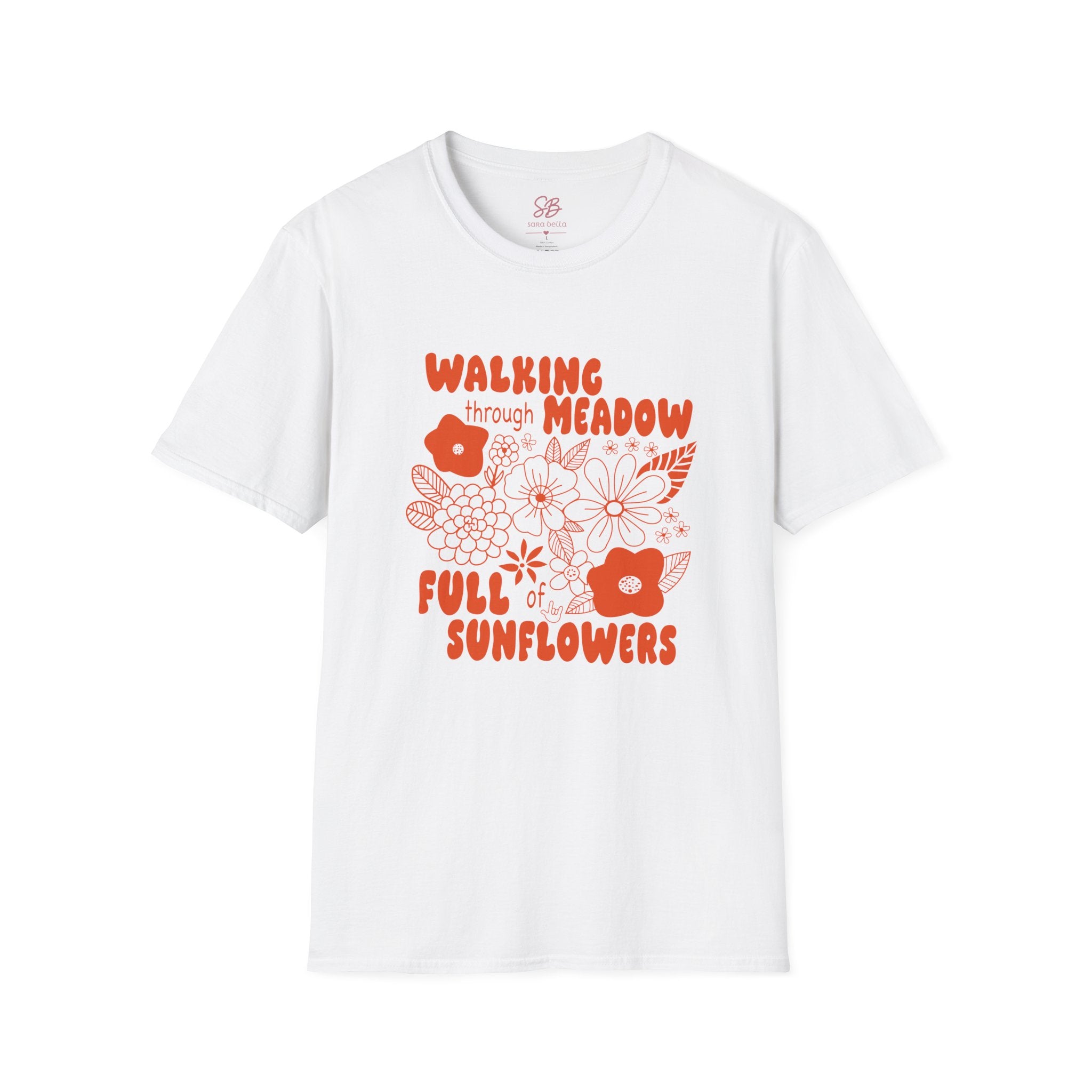 Walking Through Meadow Sunflowers - T-Shirt