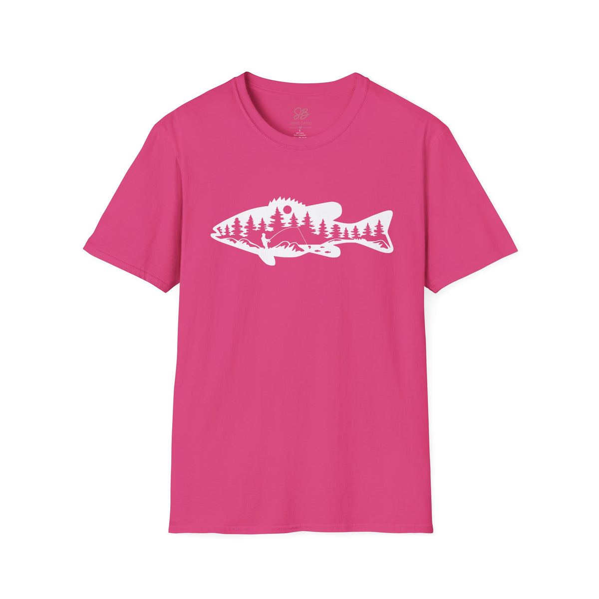 Bass Fisherman Landscape Fishing - T-Shirt