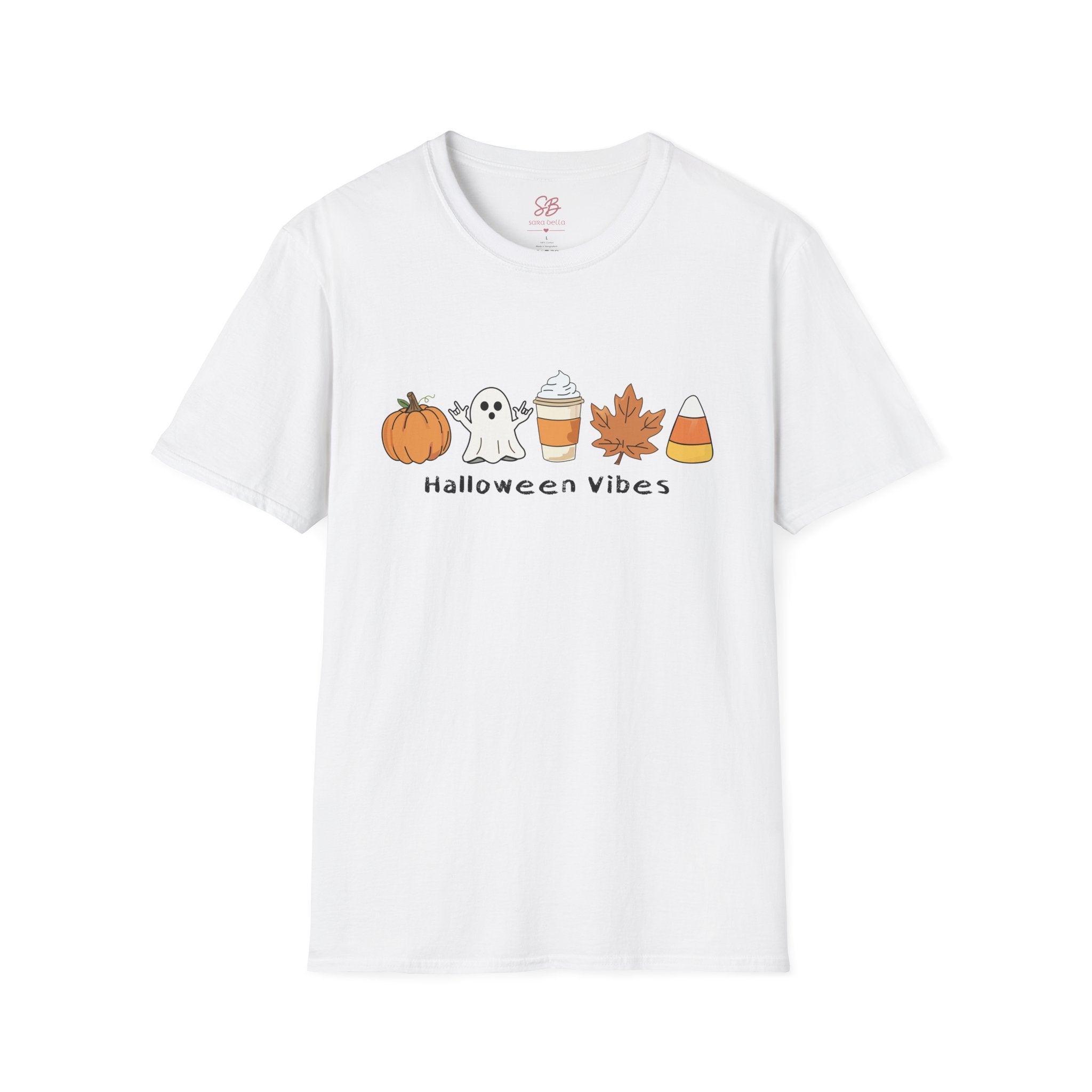Halloween Vibes with Ghost saying "I love you" in ASL - T-Shirt