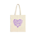 Nana I Love You ASL Heart Cotton Canvas Tote Bag (Purple)