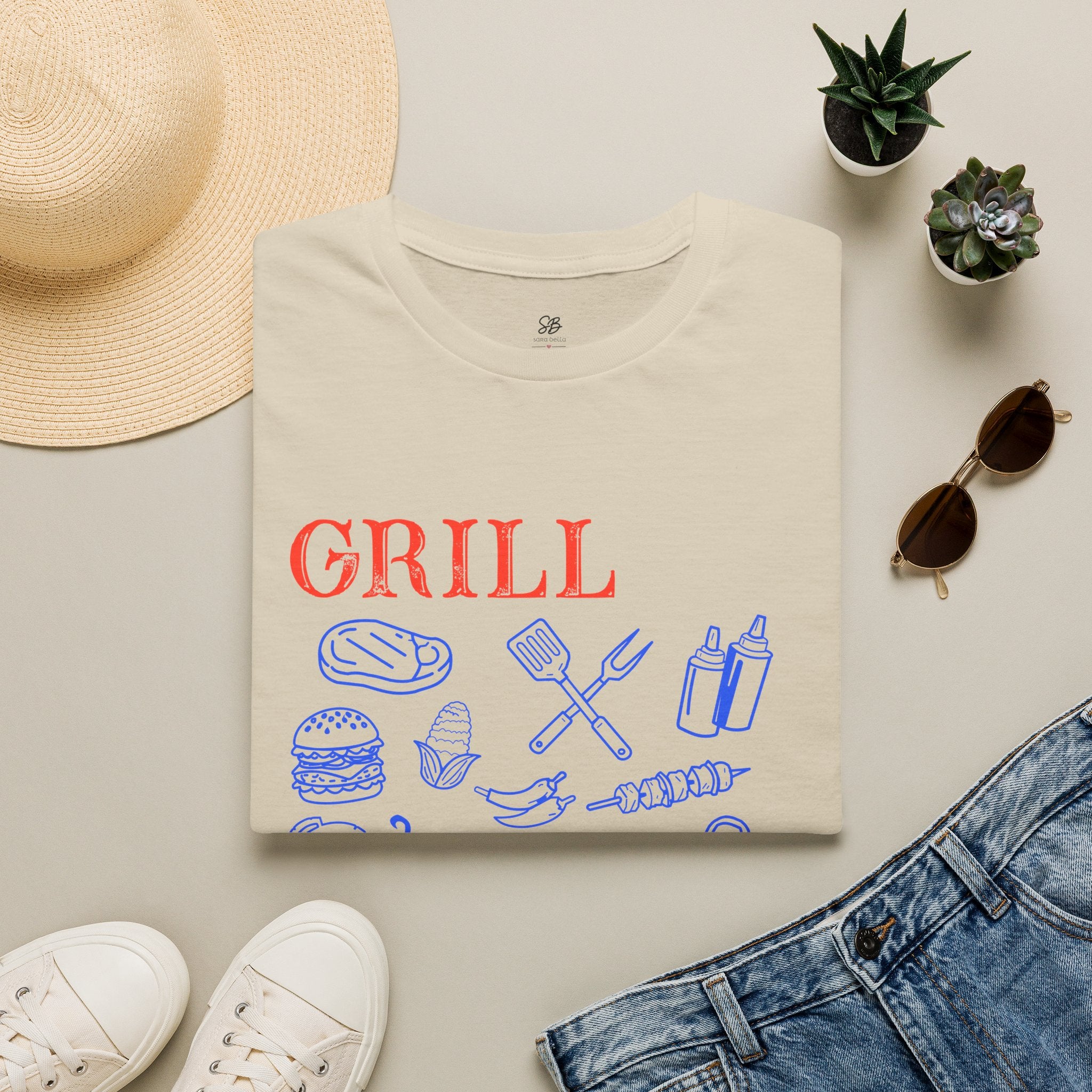 Grill Dad Club T-Shirt — Barbecue Tools & Grill Icons Tee