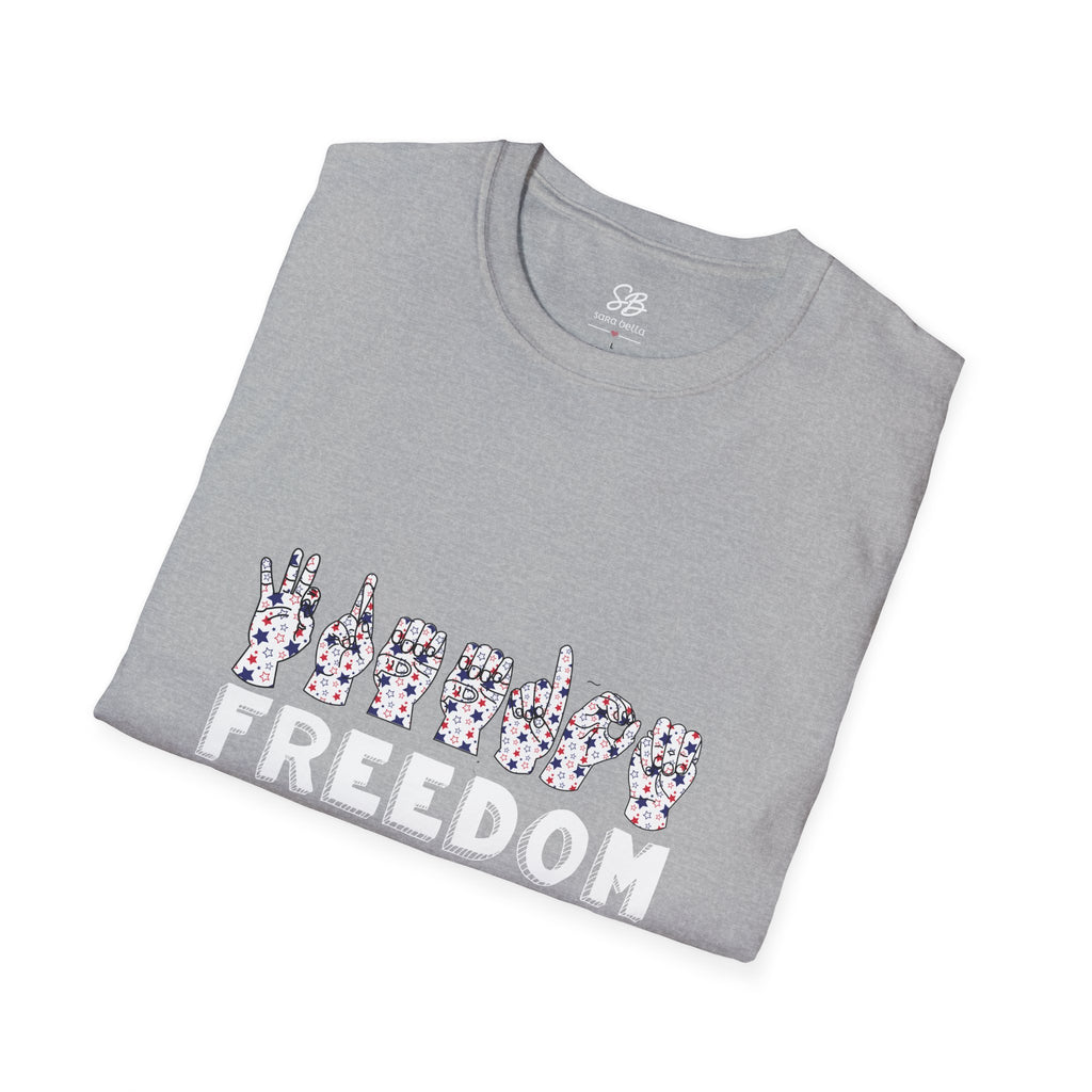 "Freedom" finger-spelled American Sign Language Graphic T-Shirt