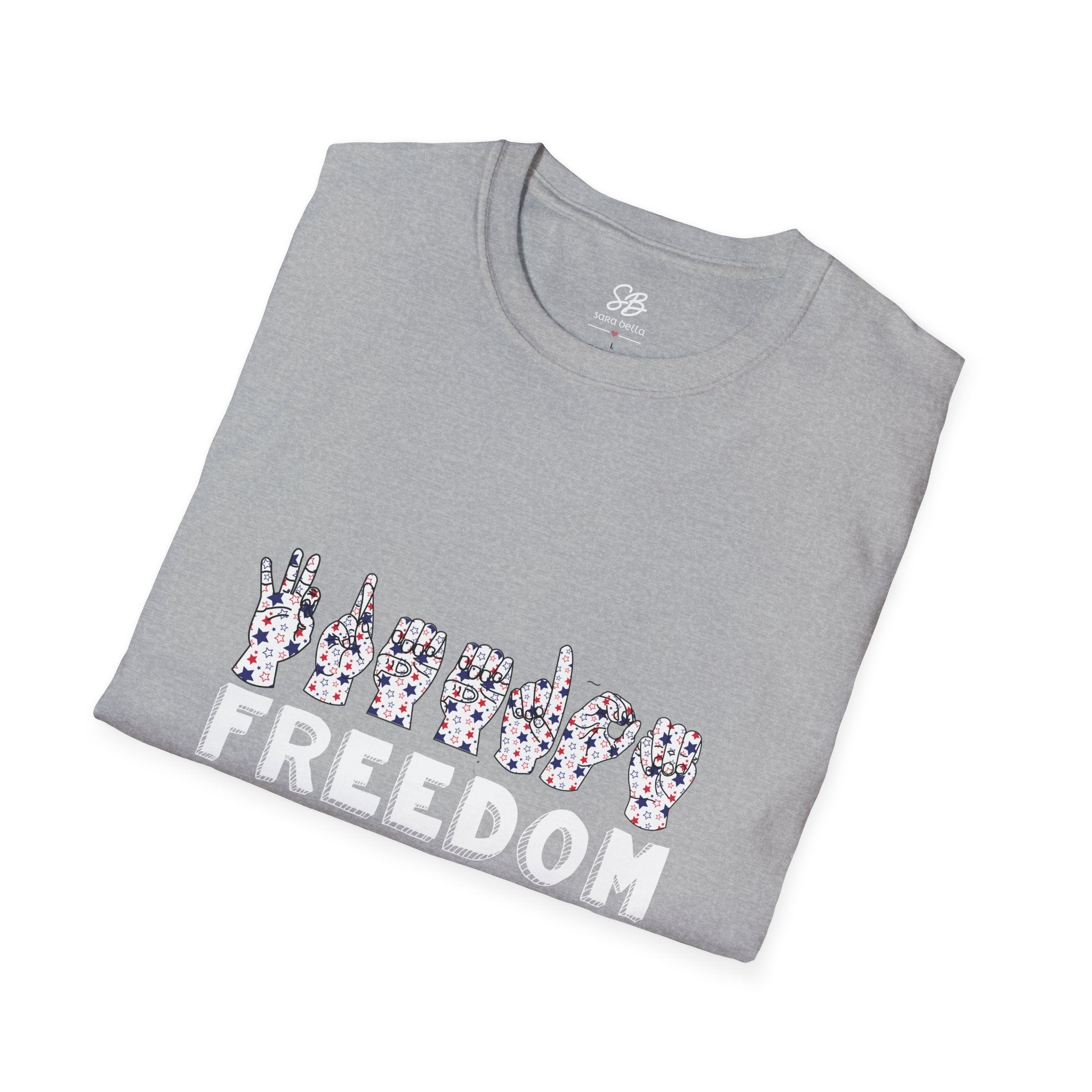 "Freedom" finger-spelled American Sign Language Graphic T-Shirt