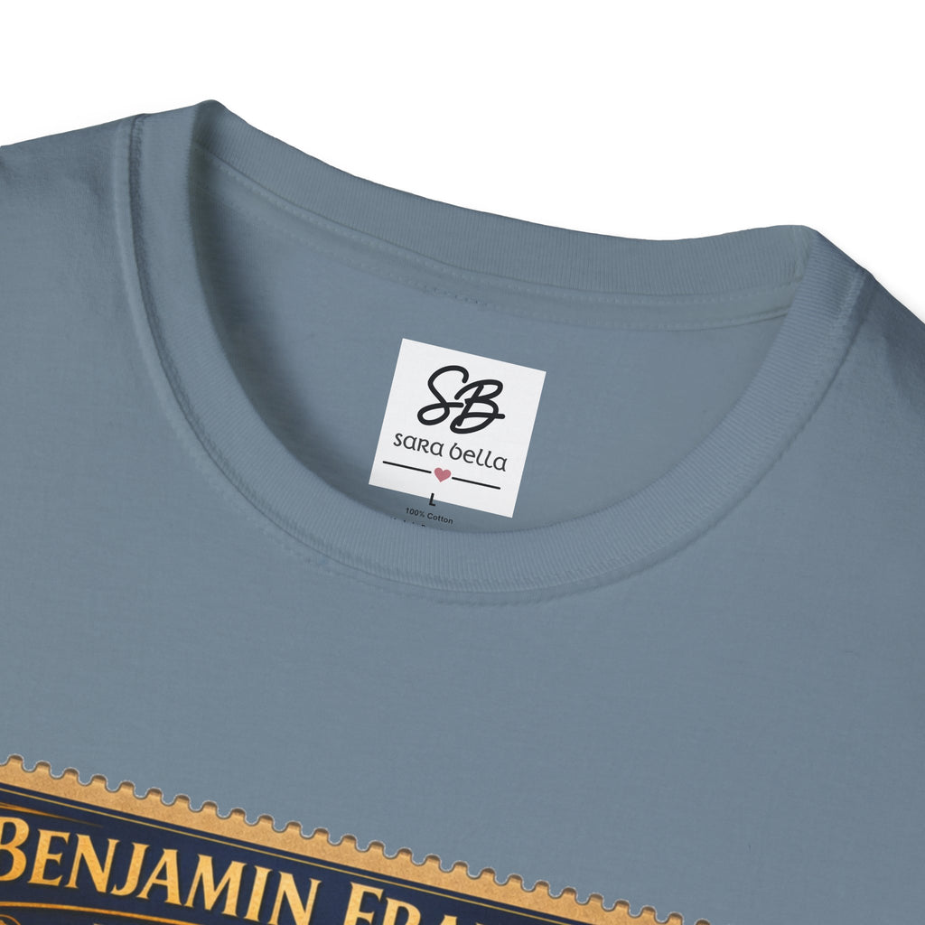 Benjamin Franklin "Founding Father Tribute' Vintage Stamp T Shirt