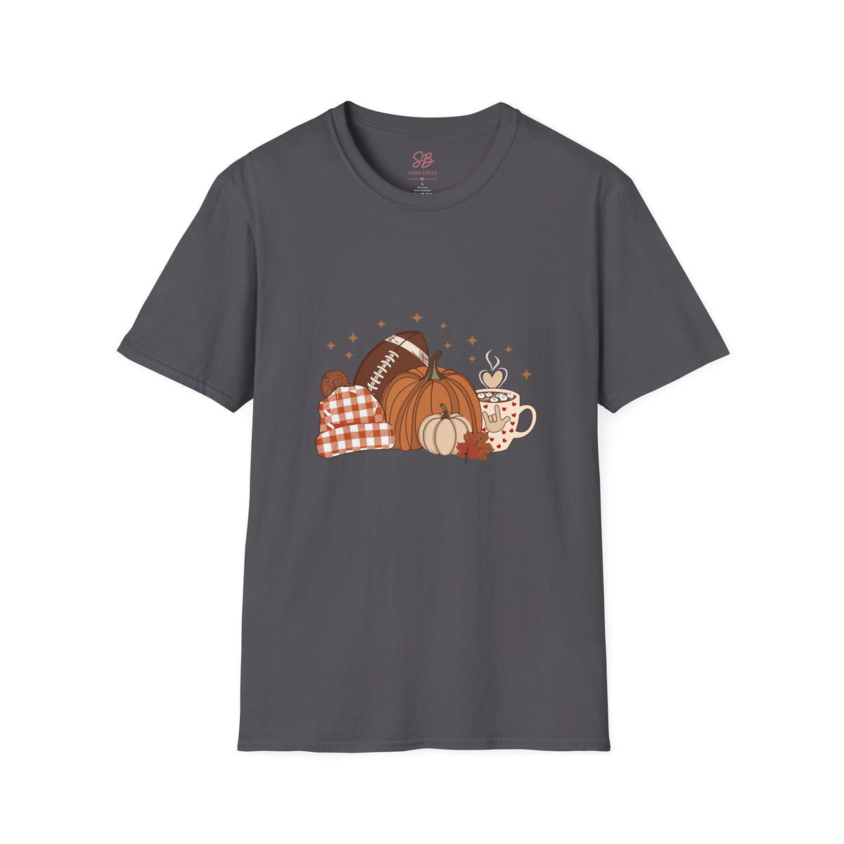 Autumn Football Pumpkins with I Love You American Sign Language, ASL - T-Shirt