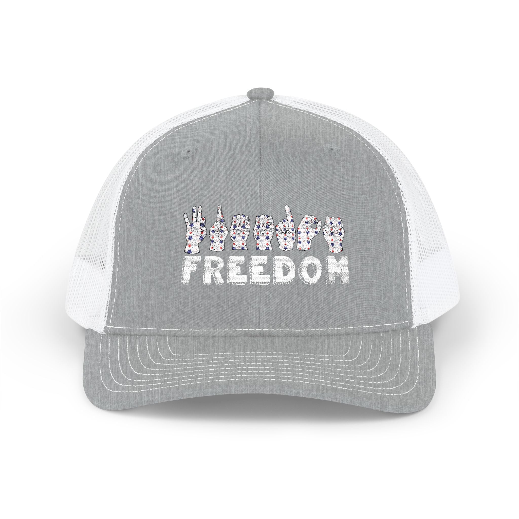 Freedom fingers-spelled ASL (America Sign Language) Embroidery - Trucker Cap Snapback