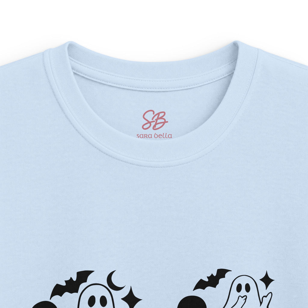 Ghost with "I love you" in ASL  floating of Hearts, Skulls & Bats - Kid T-Shirt