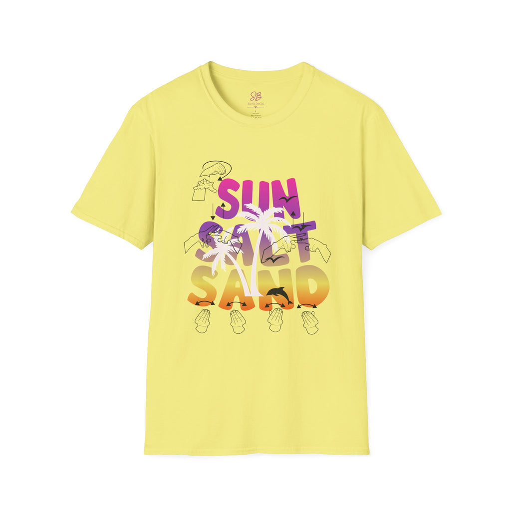 Sun, Salt & Sand in  American Sign Language - T-Shirt