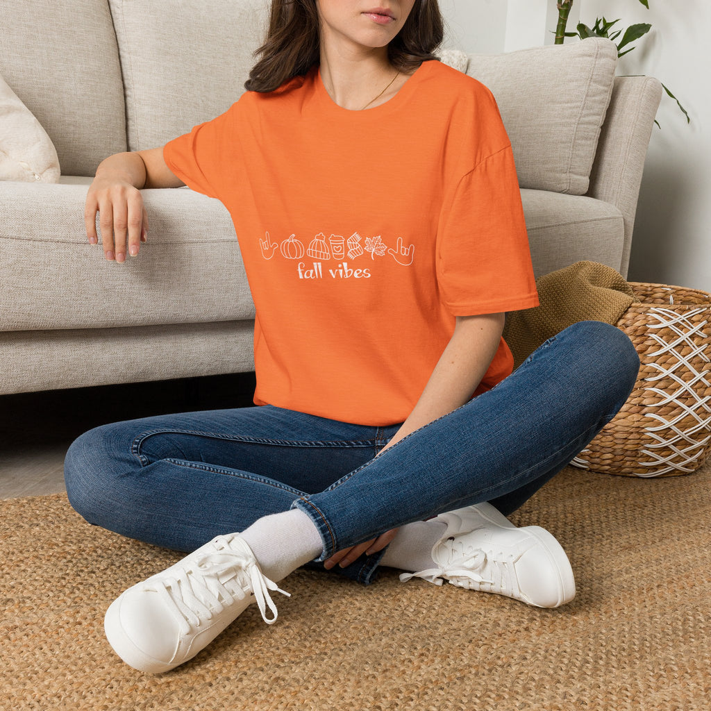 Fall Vibes with I Love you American Sign Language, ASL  - T-Shirt
