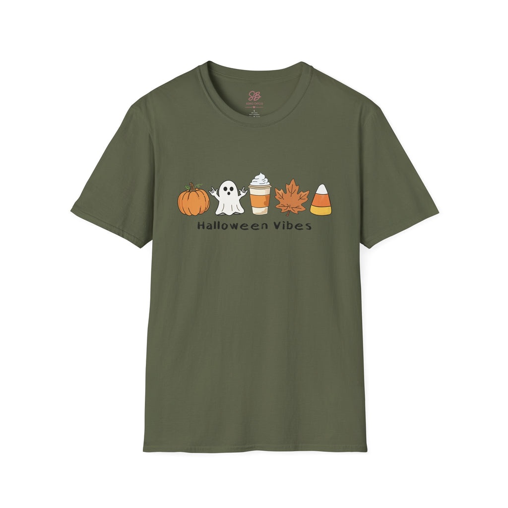 Halloween Vibes with Ghost saying "I love you" in ASL - T-Shirt