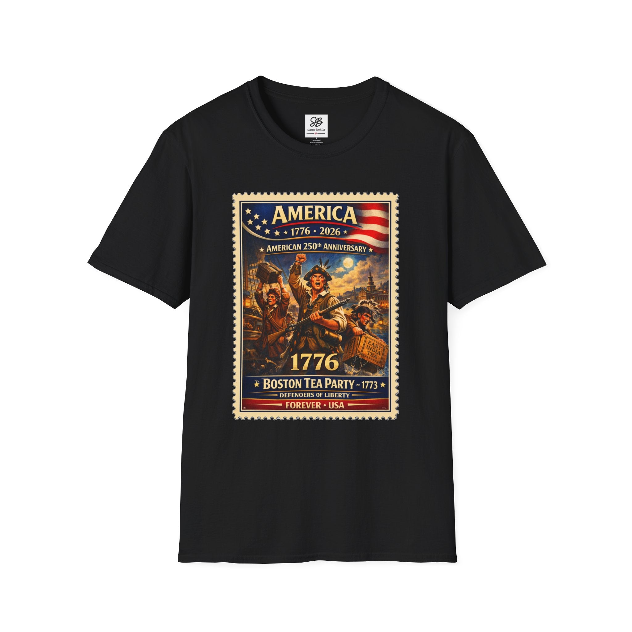 Boston Tea Party Vintage Stamp T-Shirt