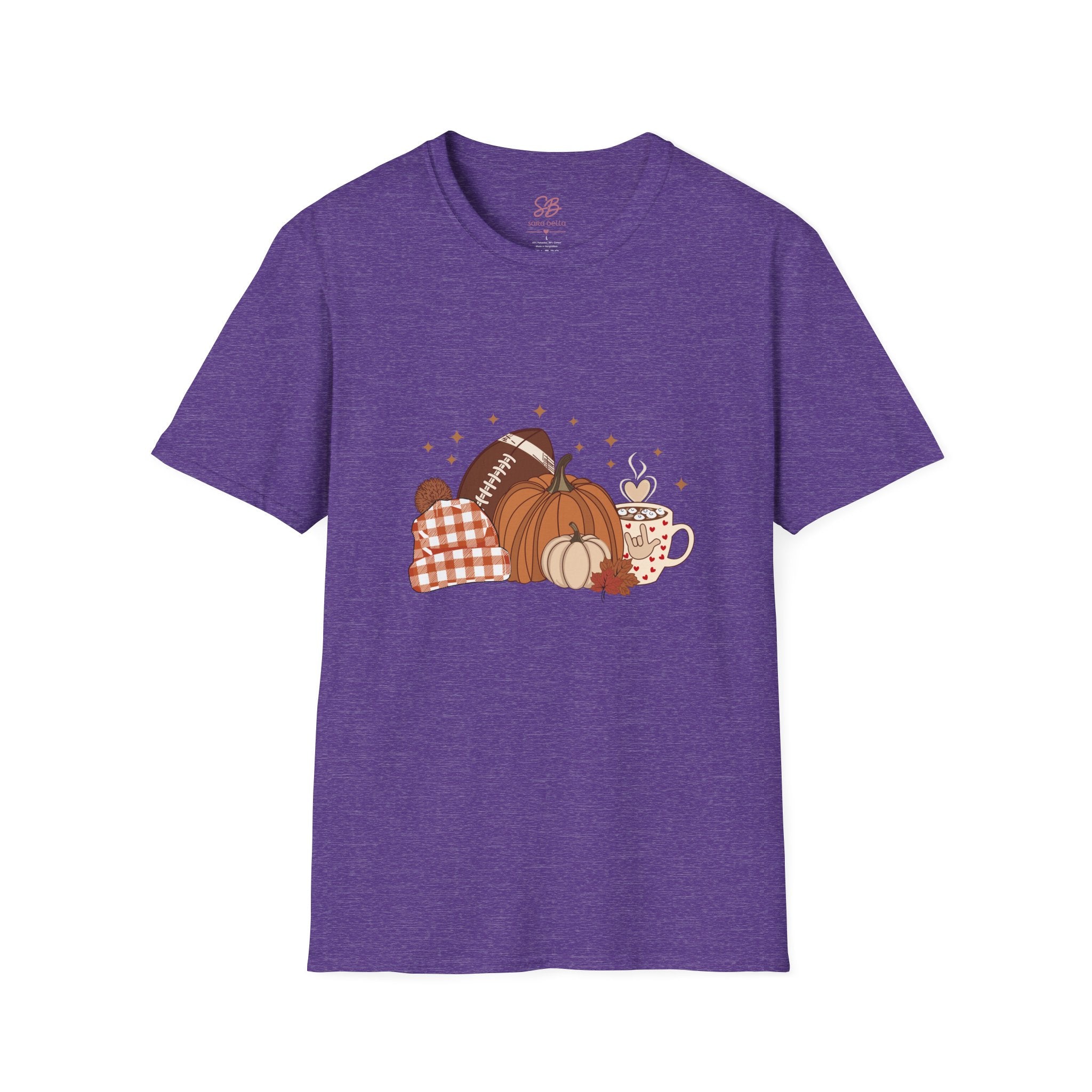 Autumn Football Pumpkins with I Love You American Sign Language, ASL - T-Shirt