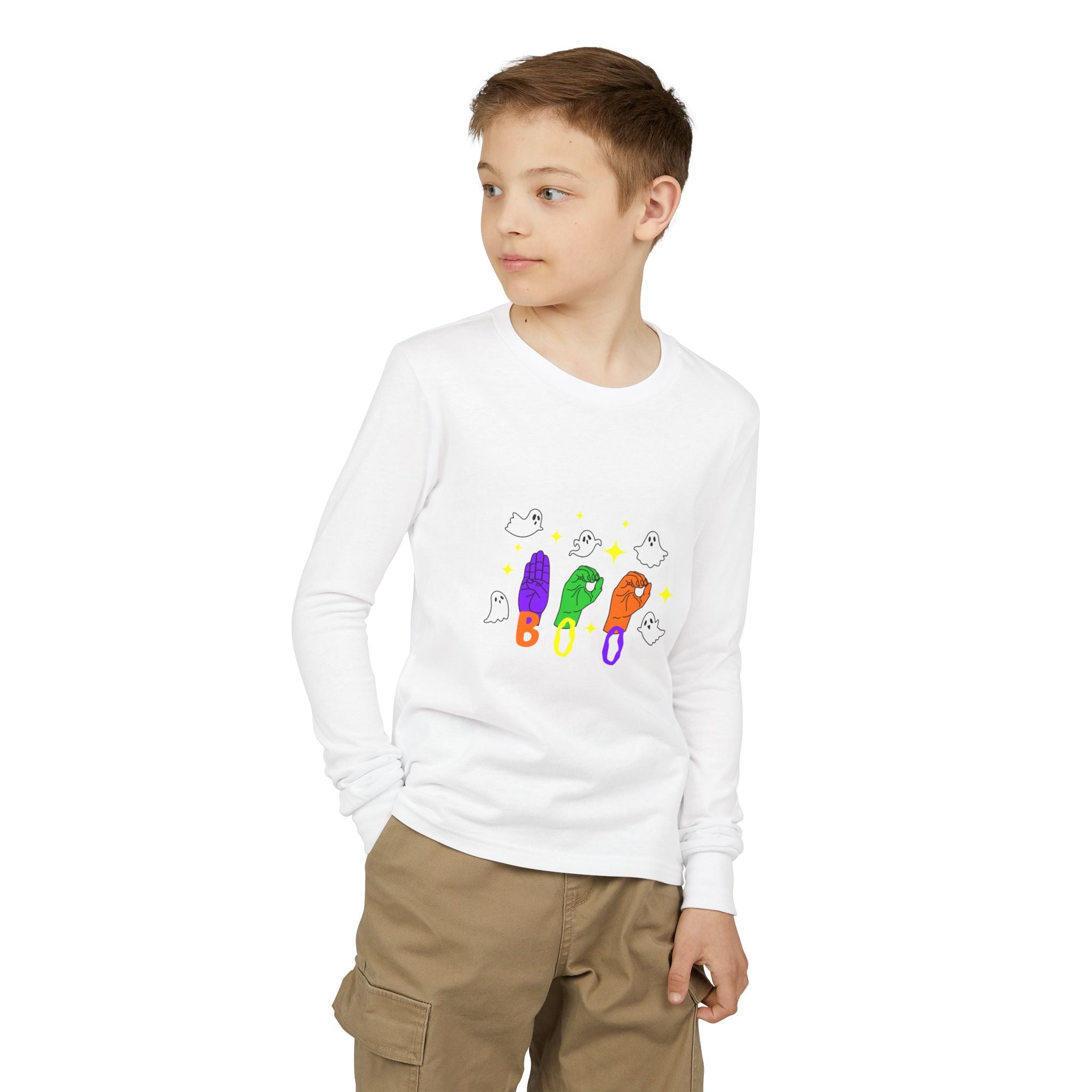 Ghosts Boo in ASL - Kid Long Sleeve Shirt