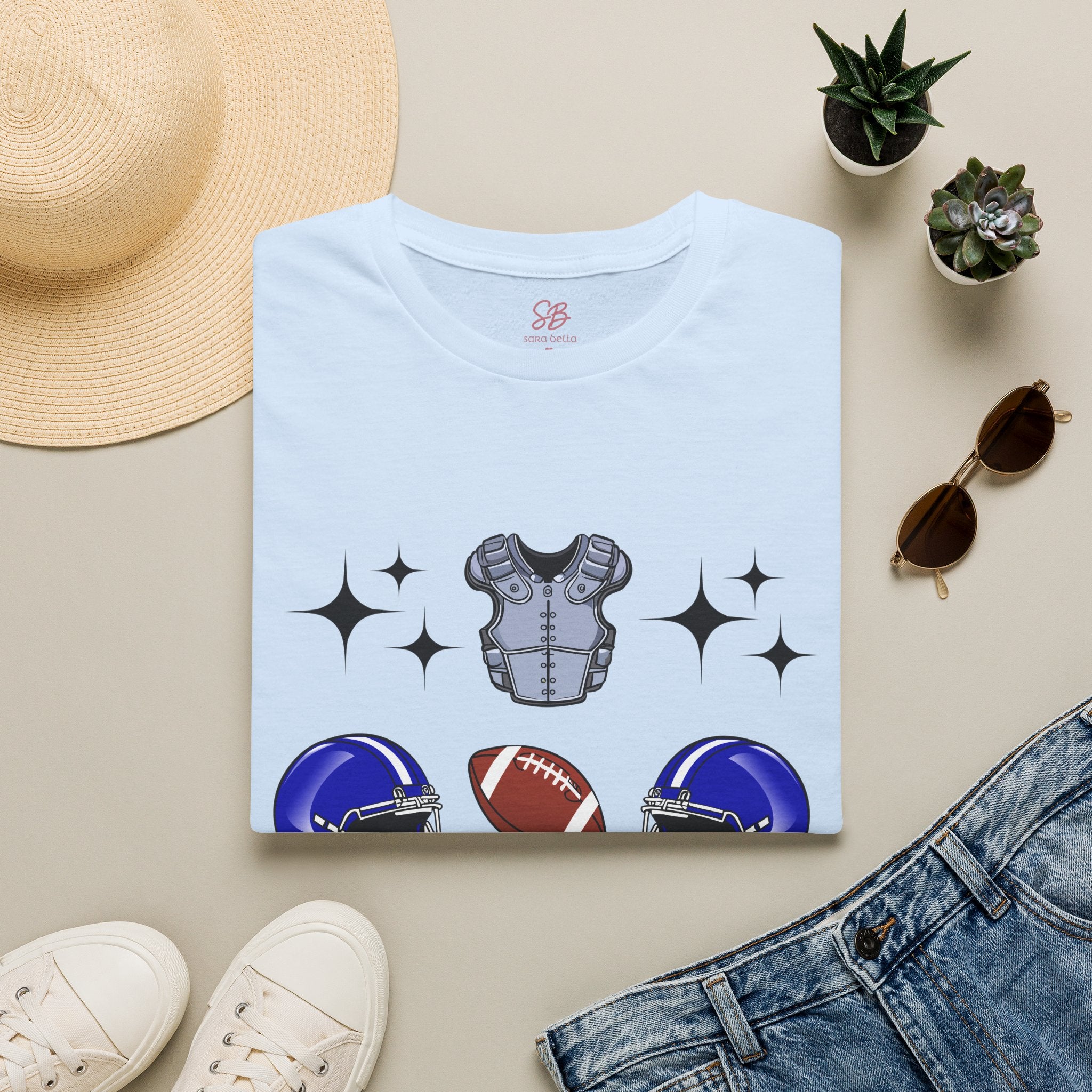 Football Gears Tic-Tac-Toe with I love you ASL American Sign Language -  T-Shirt