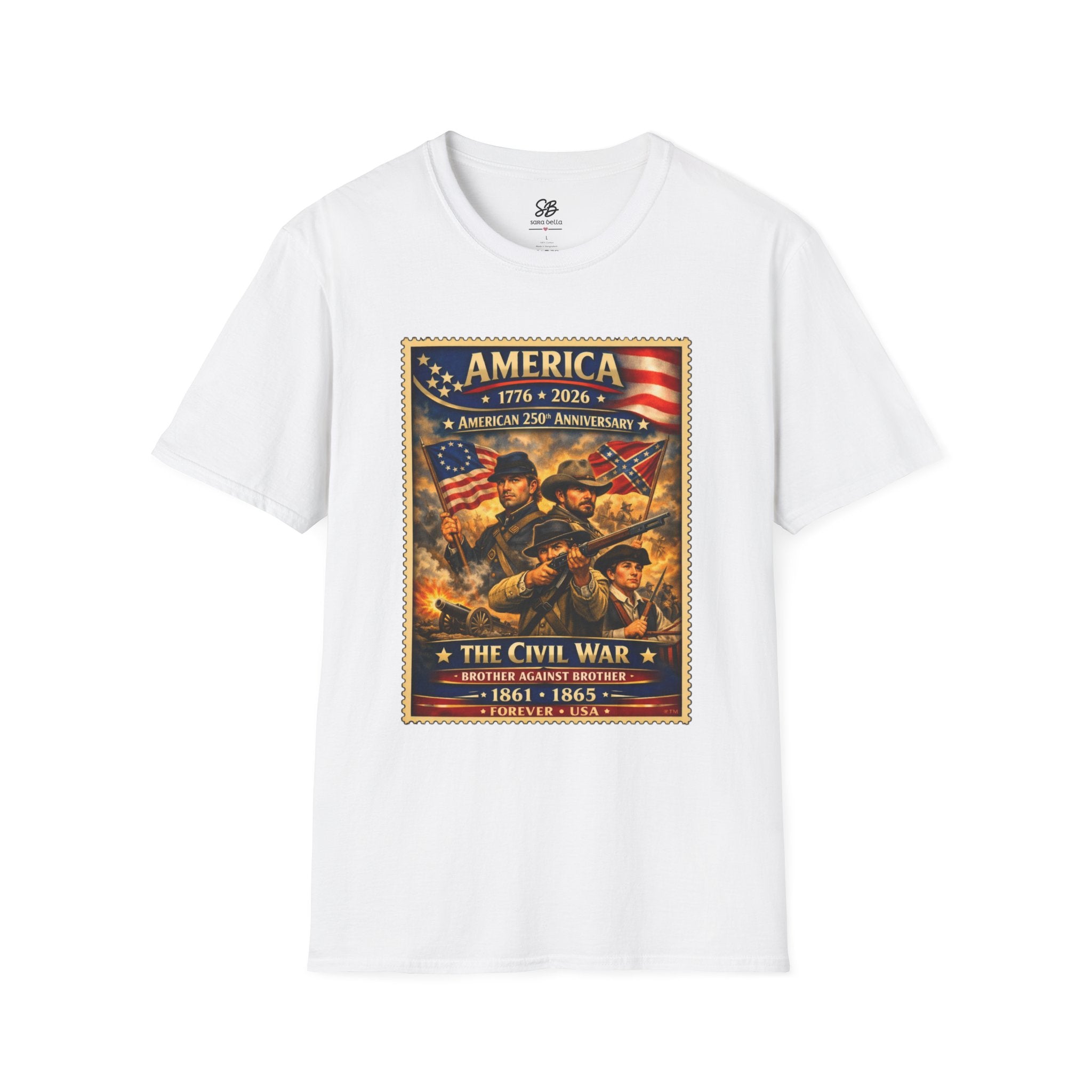 Civil War America Vintage Stamp T-Shirt