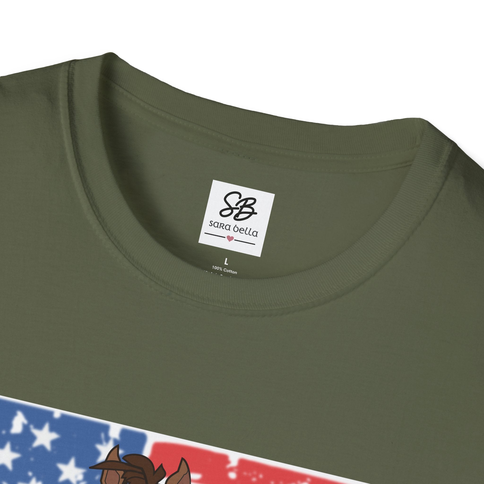 Galloping Horse with American Flag Graphic Shirt