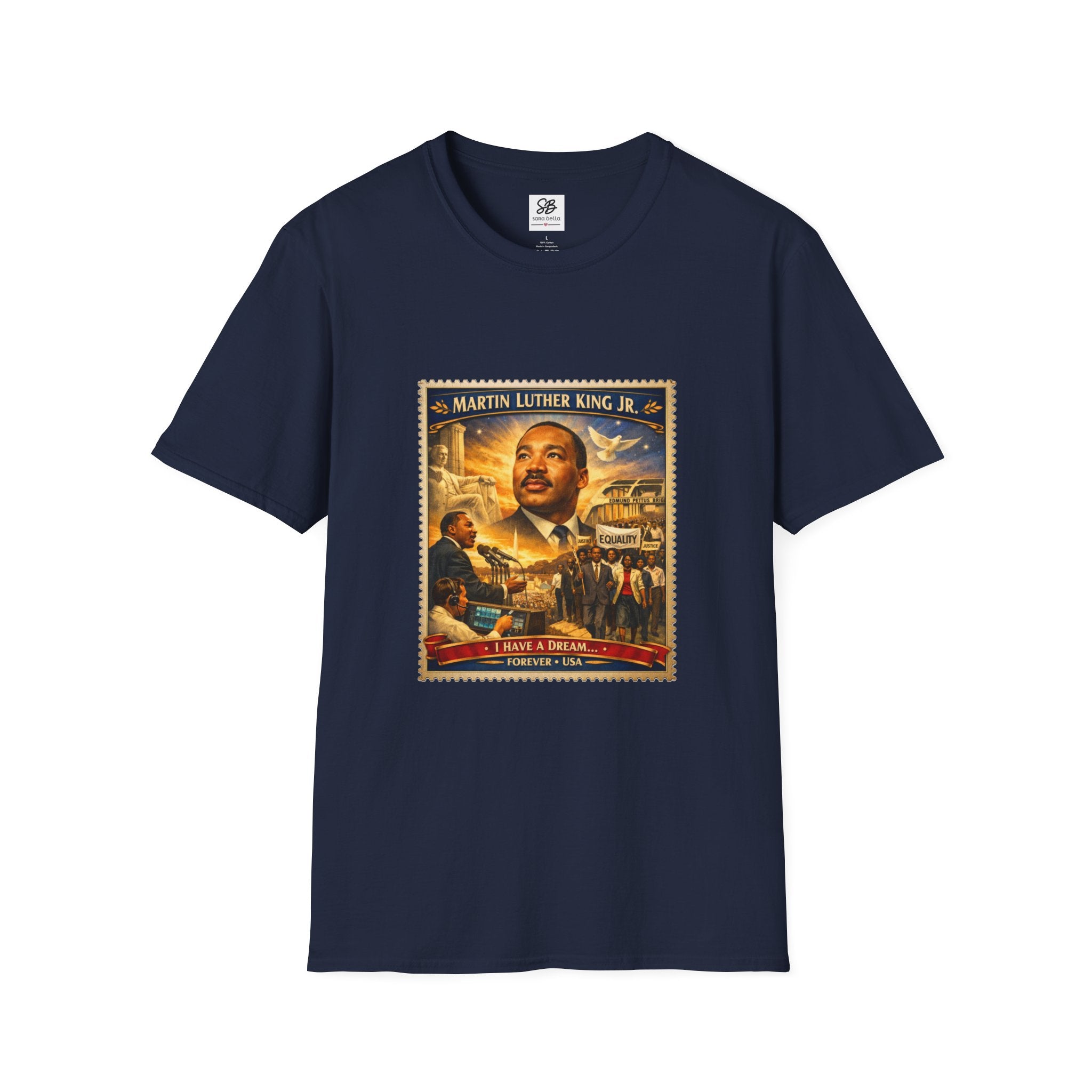 Martin Luther King Jr. 'I Have a Dream Memorial ' Tribute Vintage Stamp T-Shirt