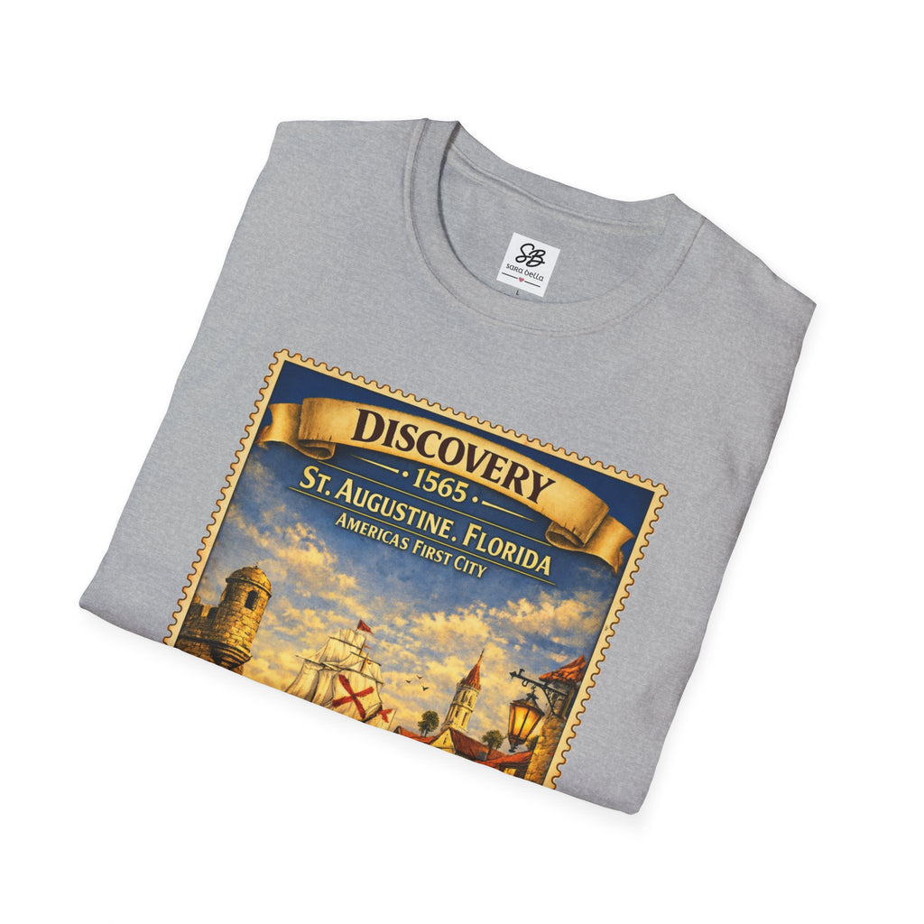 St. Augustine Discovery The Oldest City in America  1565 Vintage Stamp T-Shirt