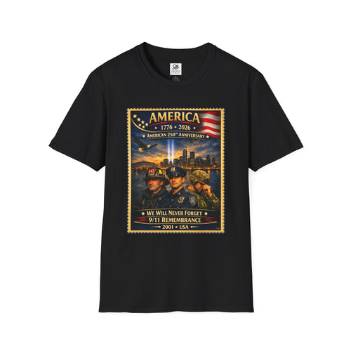 9/11 Remembrance"We Will Never Forget" Vintage Stamp T-Shirt