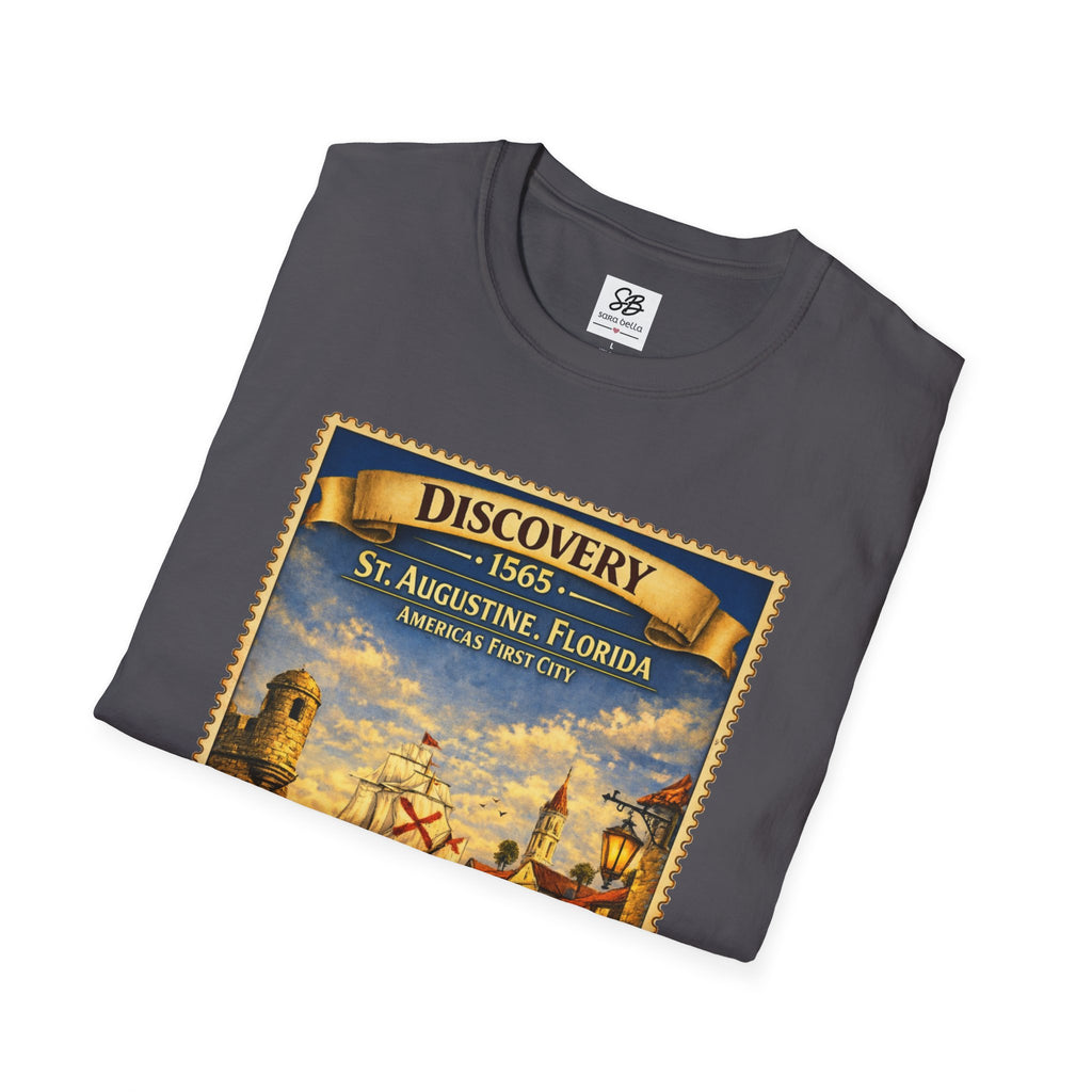 St. Augustine Discovery The Oldest City in America  1565 Vintage Stamp T-Shirt