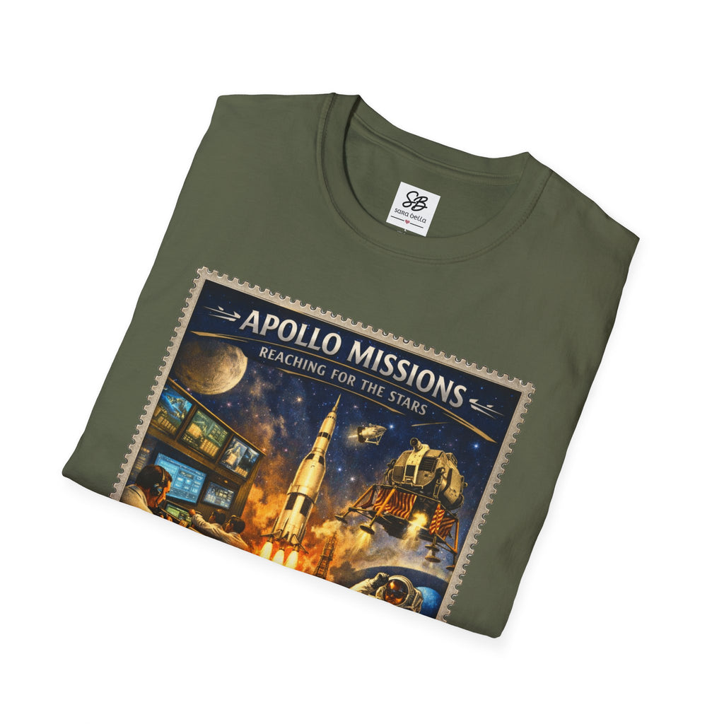 Apollo Missions  'Space Exploration' Vintage Stamp T-Shirt