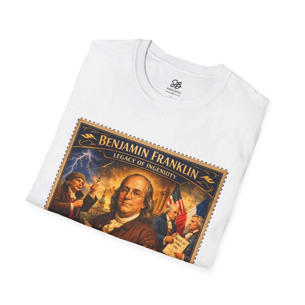 Benjamin Franklin "Founding Father Tribute' Vintage Stamp T Shirt