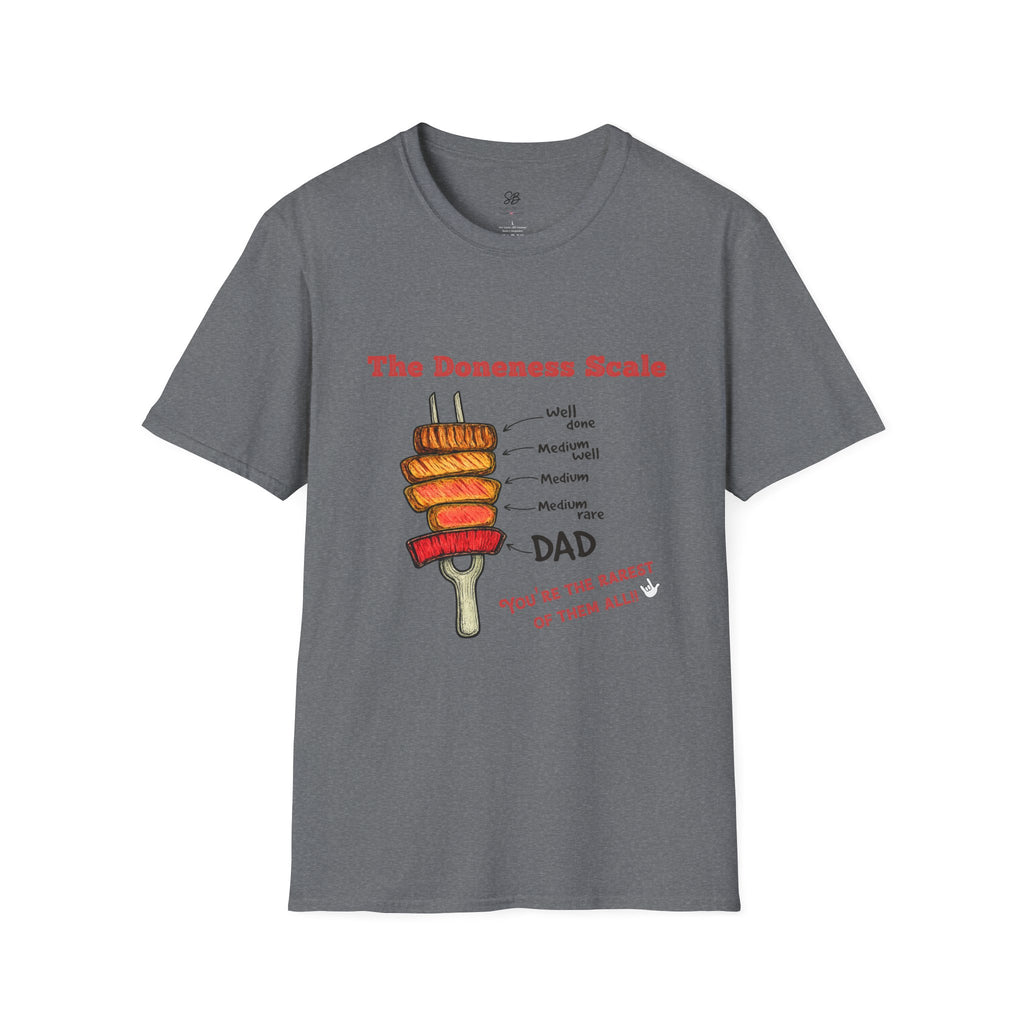 The Doneness Scale Dad Shirt — Funny BBQ Grill Steak Temperature Gift