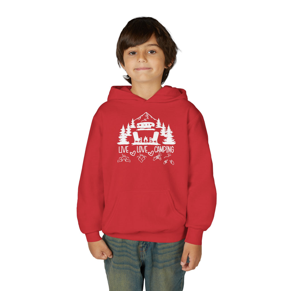 Live Love Camping in ASL (white ink) - Kid Hoodie