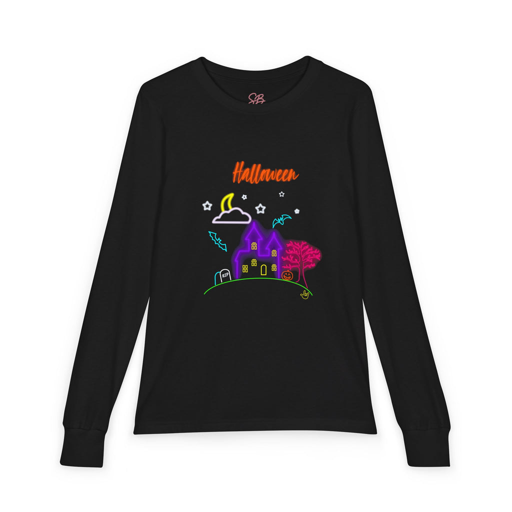 Neon Halloween Haunted House - Kid Long Sleeve Shirt