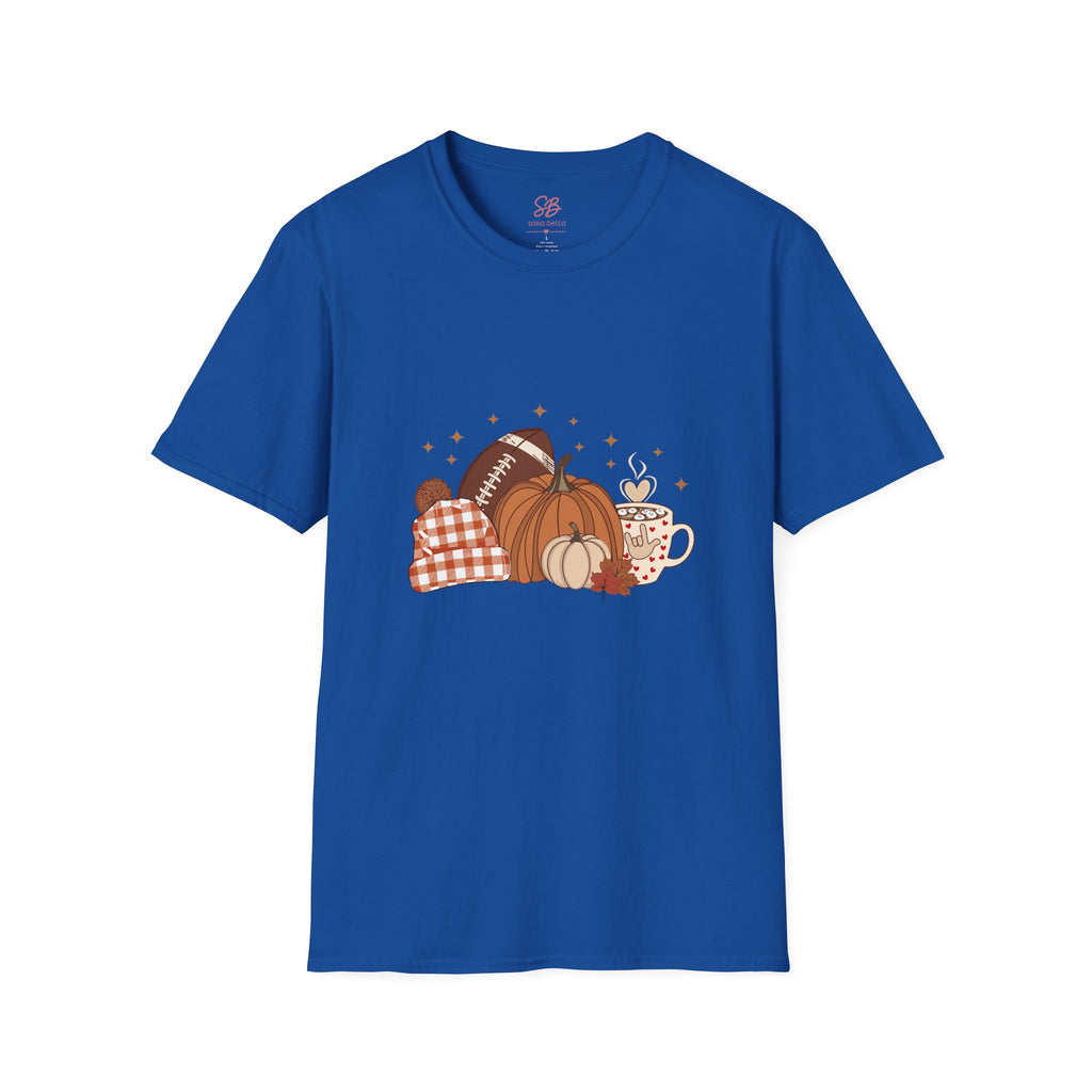 Autumn Football Pumpkins with I Love You American Sign Language, ASL - T-Shirt