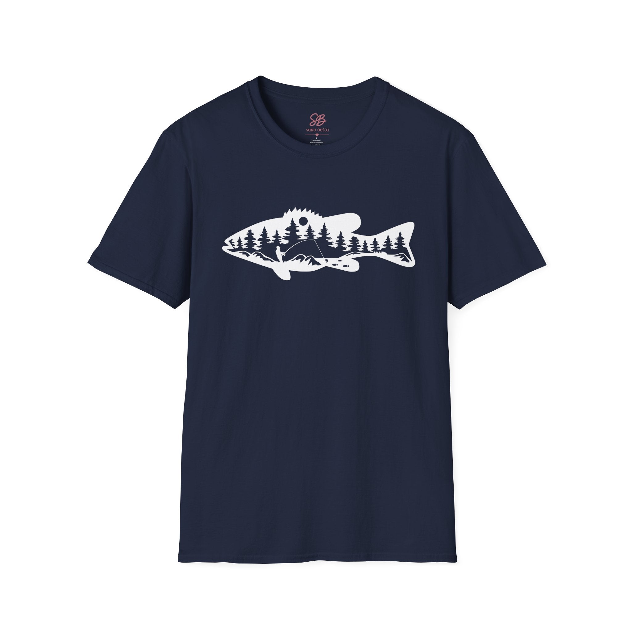 Bass Fisherman Landscape Fishing - T-Shirt