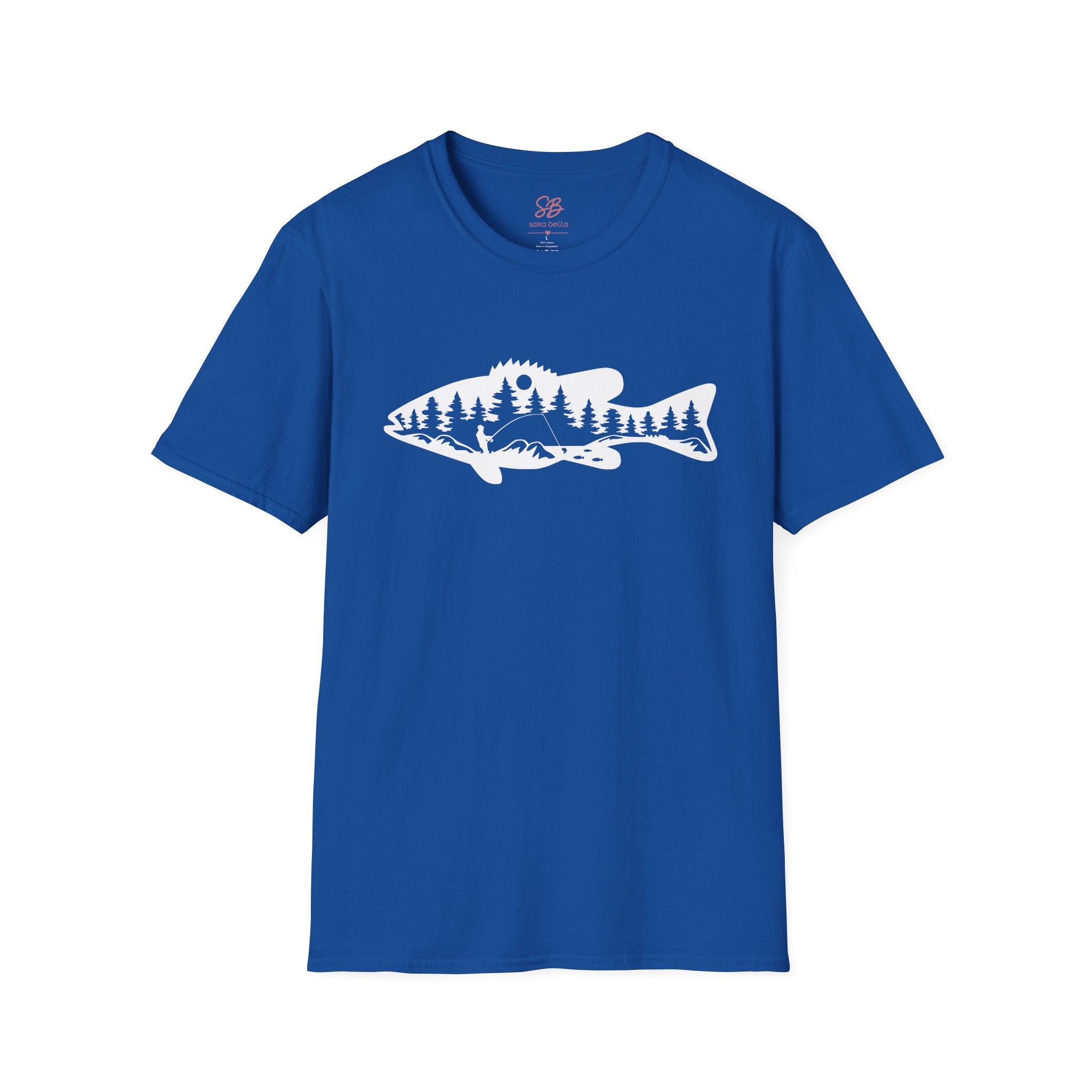 Bass Fisherman Landscape Fishing - T-Shirt