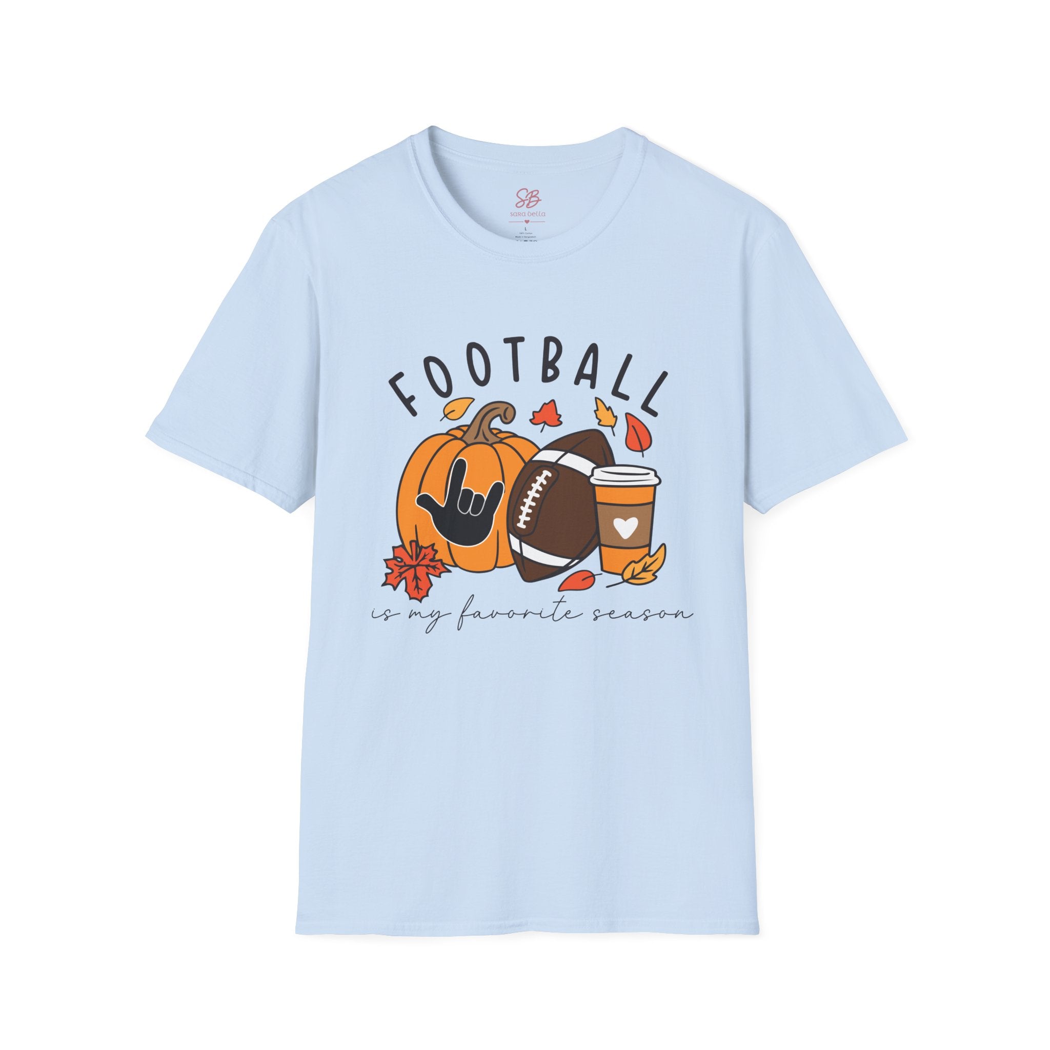 Football Is My Favorite Season  with I love you American Sign Language, ASL- T-Shirt