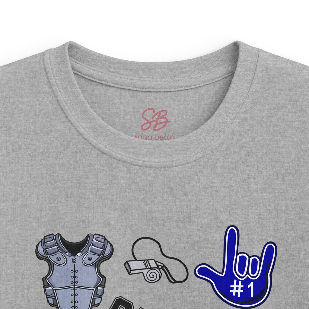 Kids Game Day Football with I Love You ASL, American Sign Language - Kid T-Shirt