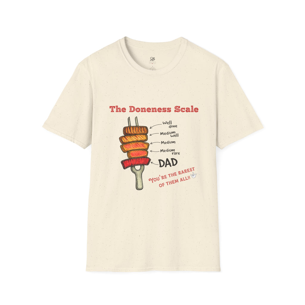 The Doneness Scale Dad Shirt — Funny BBQ Grill Steak Temperature Gift