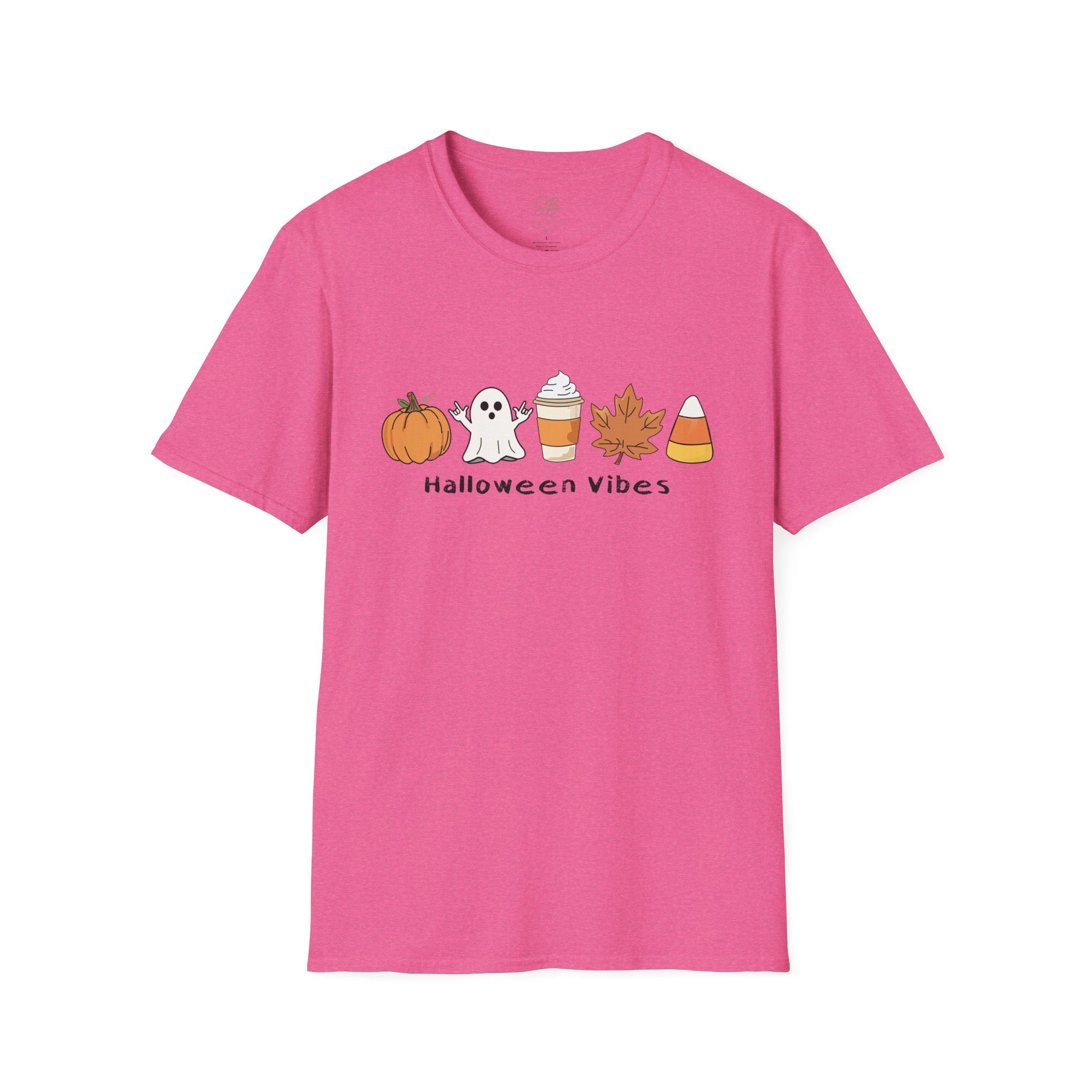 Halloween Vibes with Ghost saying "I love you" in ASL - T-Shirt