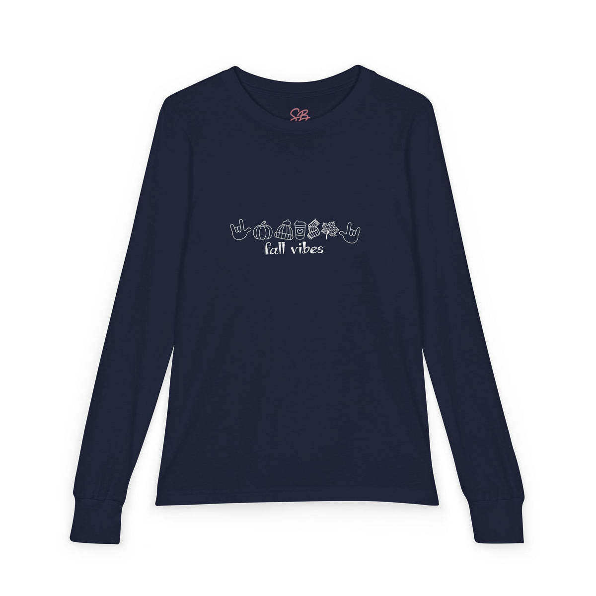 Fall Vibes with I Love You American Sign Language, ASL - Kids Long Sleeve Shirt
