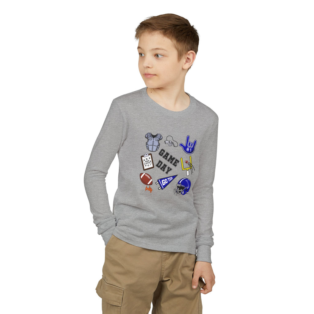 Game Day Football with I Love You ASL American Sing Language - Kid Long Sleeve Shirt