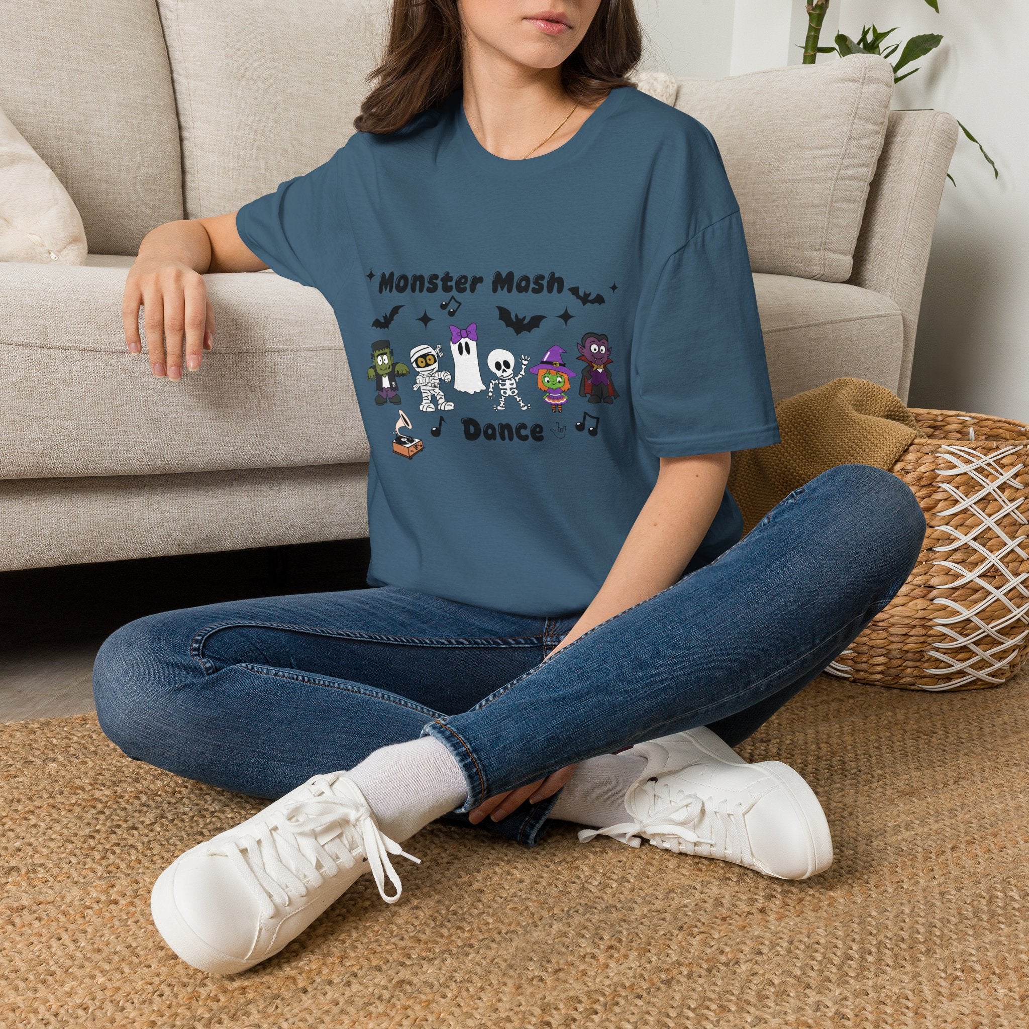 Monster Mash Dance of Halloween Characters Crews -  T-Shirt