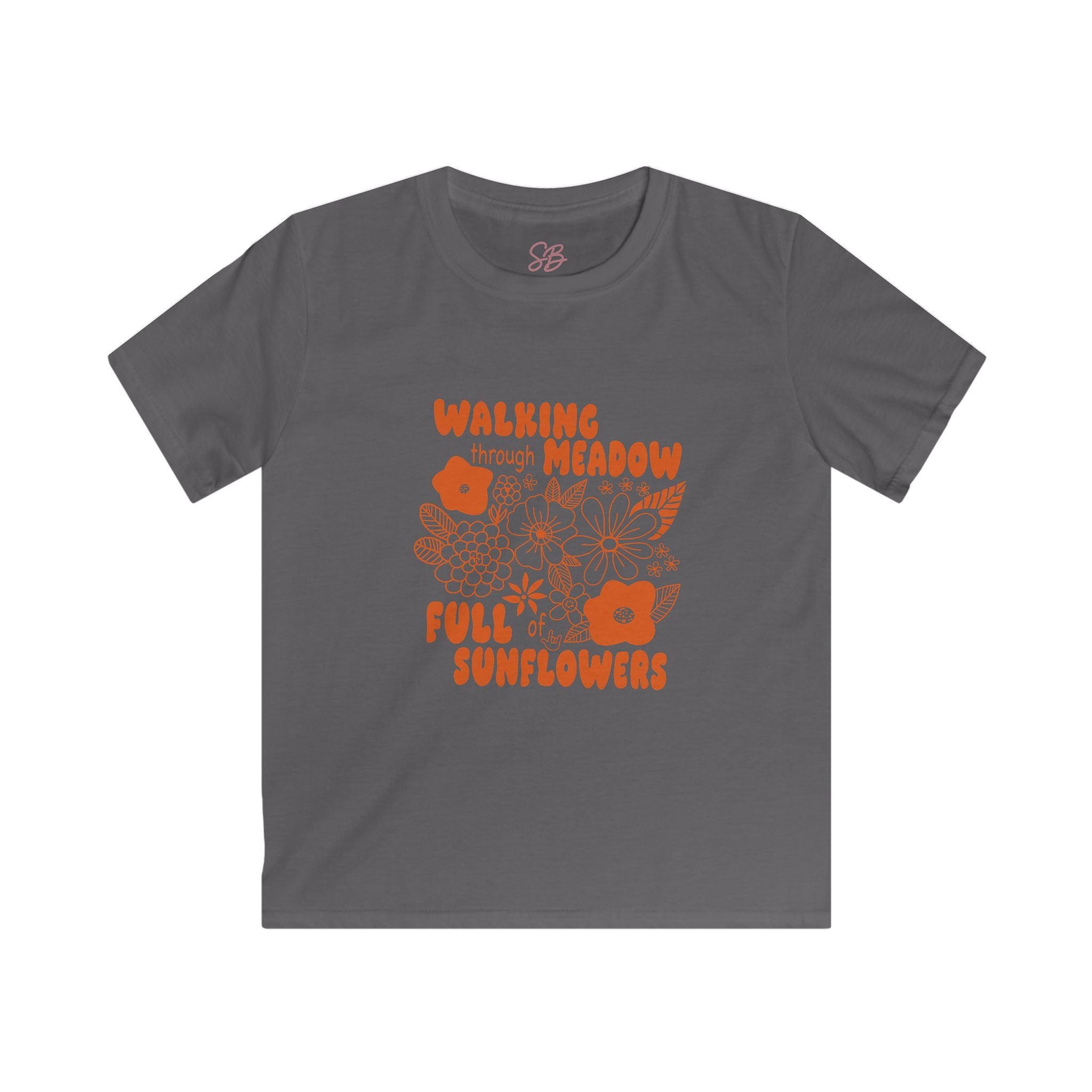 Walking Through Meadow Sunflowers - Kid T-Shirt
