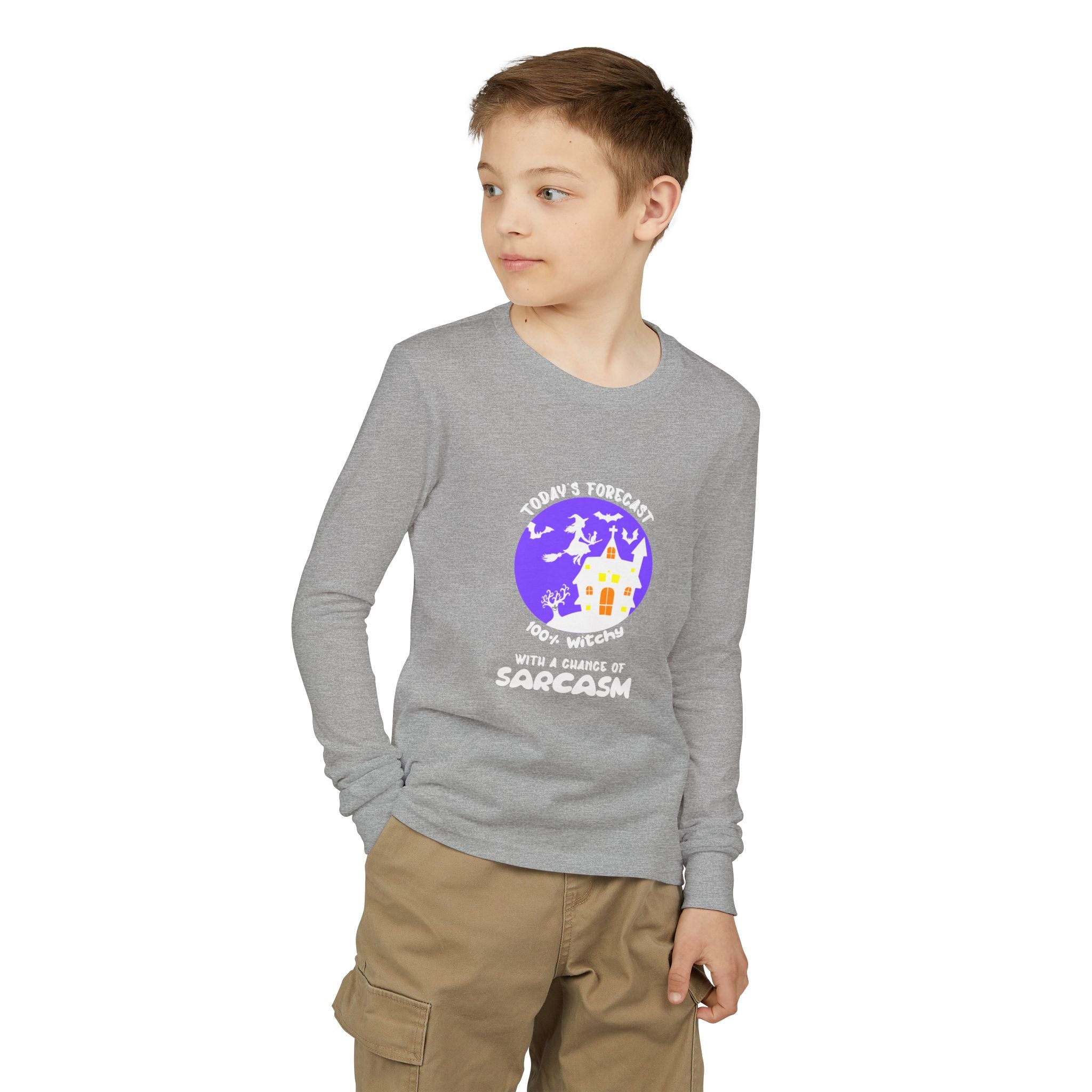"Today's Forecast: 100% Witches - Kid Long Sleeve