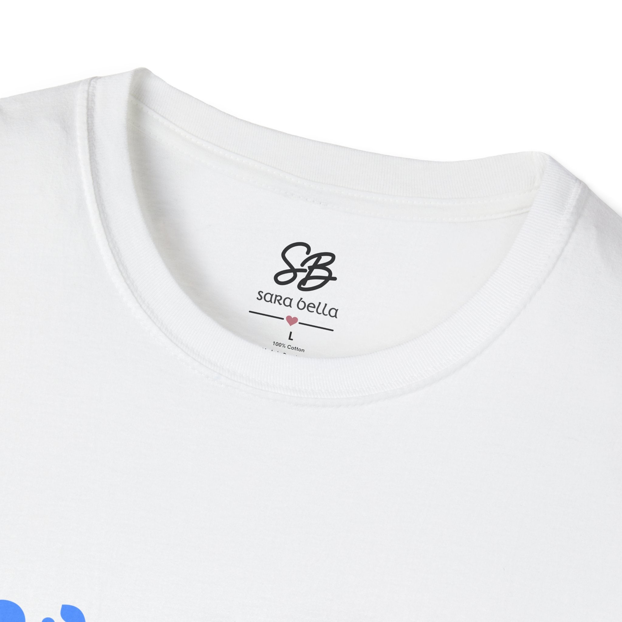 Grandma I Love You ASL Unisex White T-Shirt with Blue Design