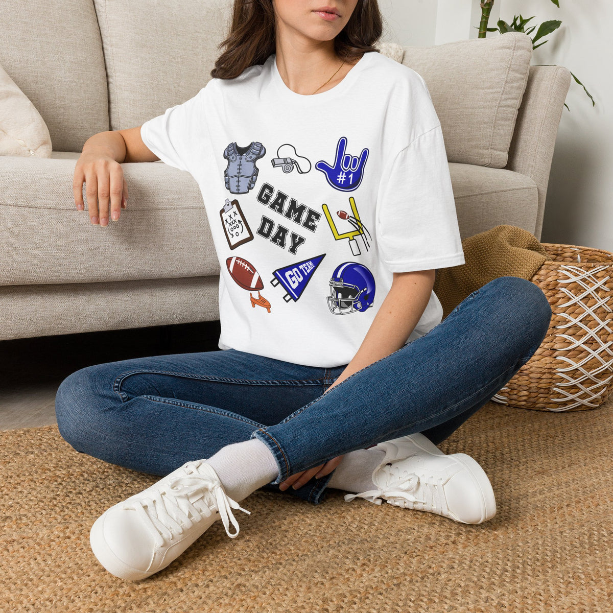 Game Day Football with I Love You ASL  - T-Shirt