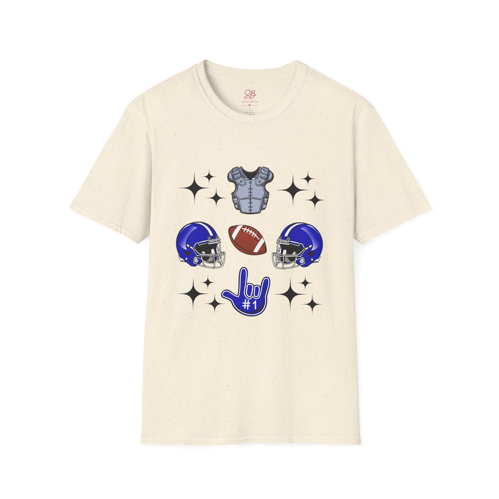 Football Gears Tic-Tac-Toe with I love you ASL American Sign Language -  T-Shirt